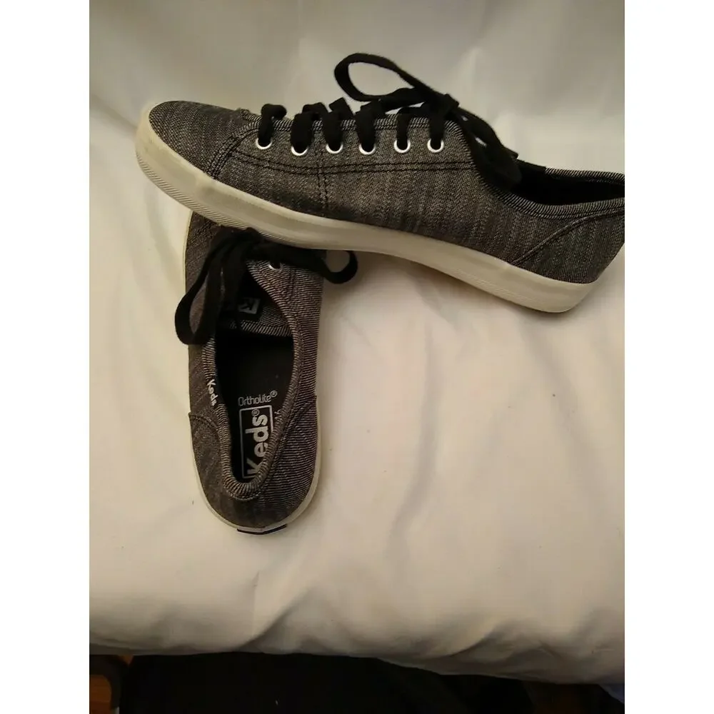 Keds women's size 9.5 Kickstart Denim Twill Black sneakers.
